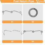 SPJIUQI 3 Cylinder Fuel Return Overflow Pipe for Kubota