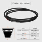 uxcell 3pcs 3V900 Rubber V Belt 90" Length x 0.38" Width x 0.31" Thick, Industrial Power Transmission Belt