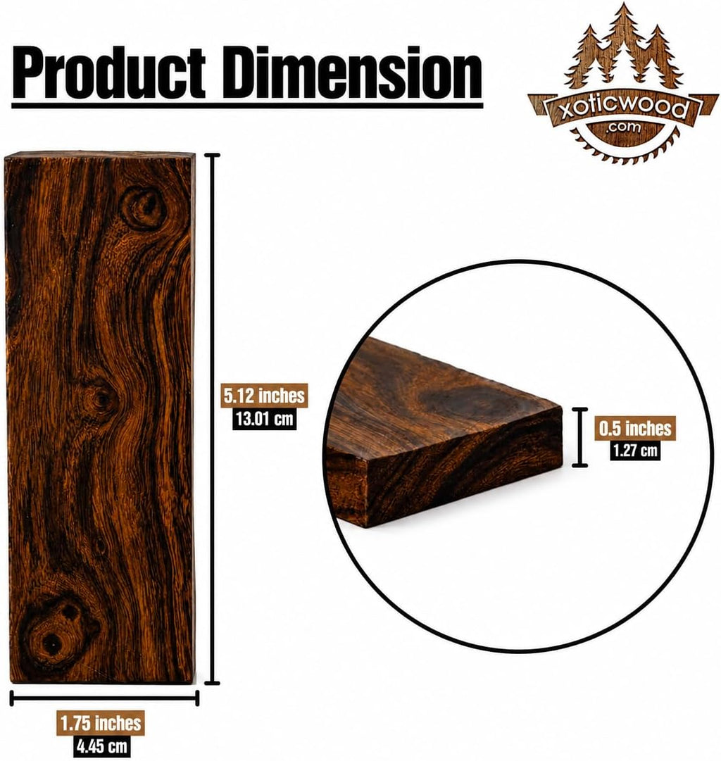 Desert Ironwood Knife Handle Scales — Bookmatched 1 Pair — Exotic Wood Knife Handle Materials Blanks for Knife