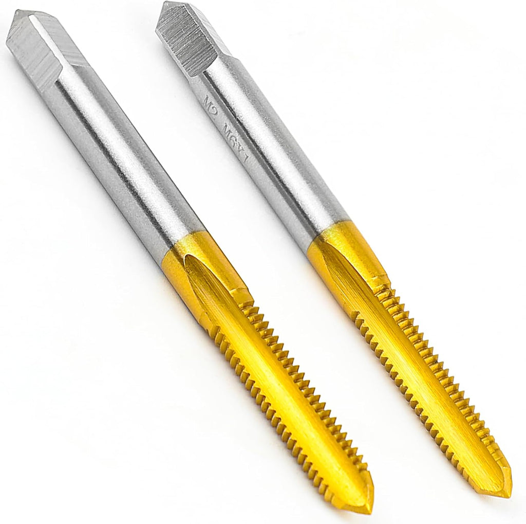 2Pcs M6 x 1.0 Thread Tap Set for Metal,Taper and Bottom Threading Hand Tap