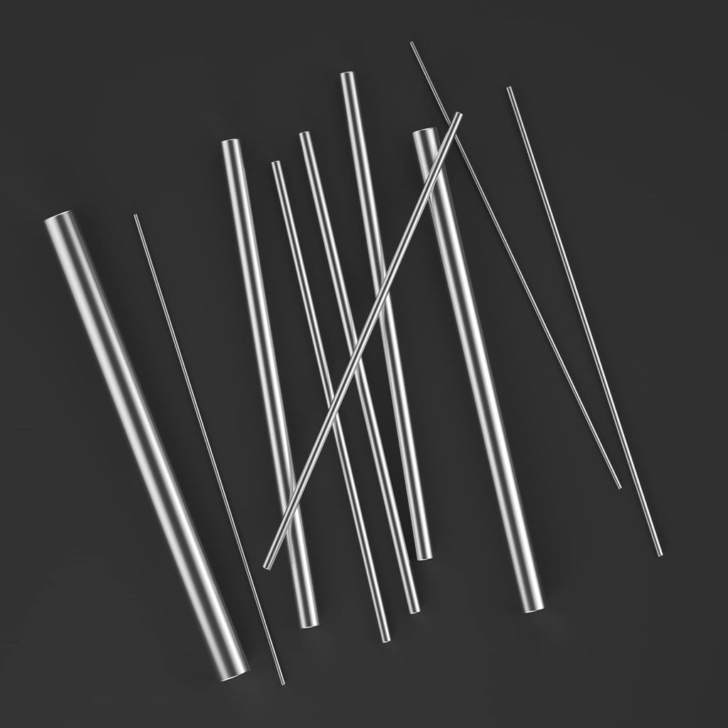 Stainless Steel Rods Assortment Kit, Diameter 1.0-8.0mm for DIY Craft Making, Handle Pin (27 Pieces)