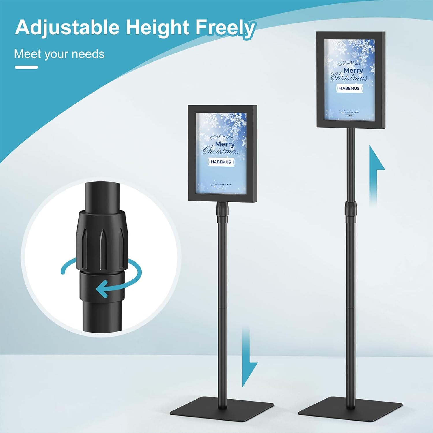 Adjustable Outdoor Sign Holder Stand for Display - Floor Sign Stand with Base for Business Retail Events 8.5x11 inches