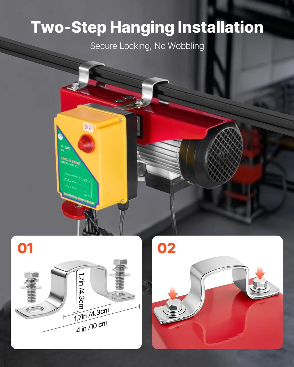 Electric Hoist, 1760 lbs 120V Electric Winch with 328 ft Wireless Remote Control, 40 ft Single Cable Lifting Height