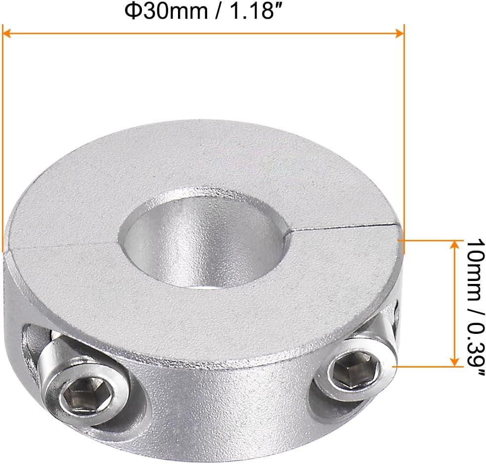 HARFINGTON 4pcs Double Split Shaft Collar for 12mm Shaft, 30mm OD, 10mm W