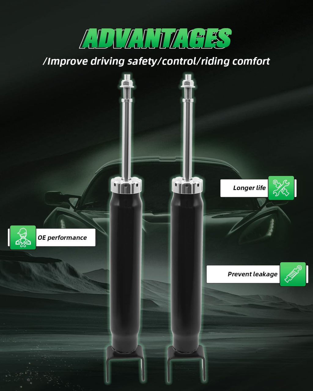SCITOO Rear Shocks Pair for Dodge for Durango shock absorbers