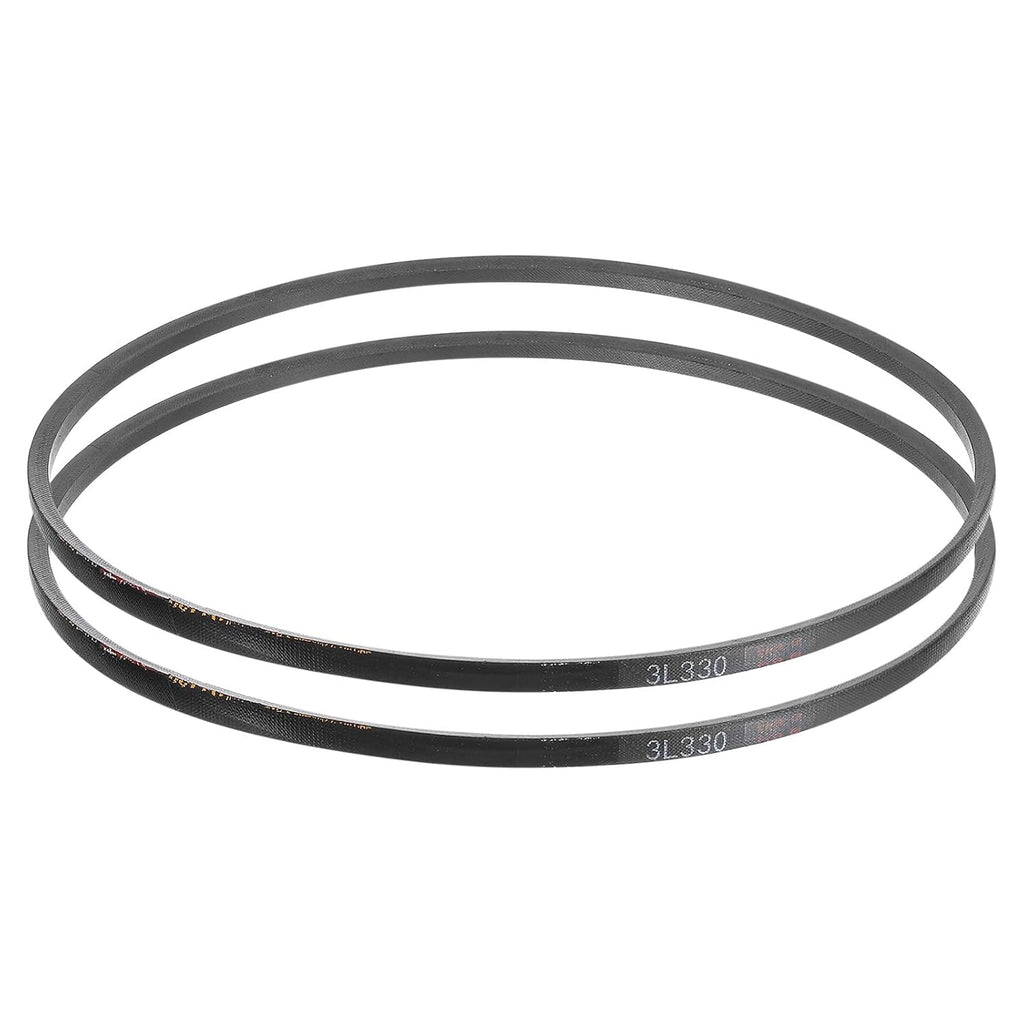 uxcell 2 Pcs 3L330 Classic Wrapped Rubber V-Belt, 33"(838mm) Outside Circumference, 3L Profile V Belt 3/8" Width 7/32" Height