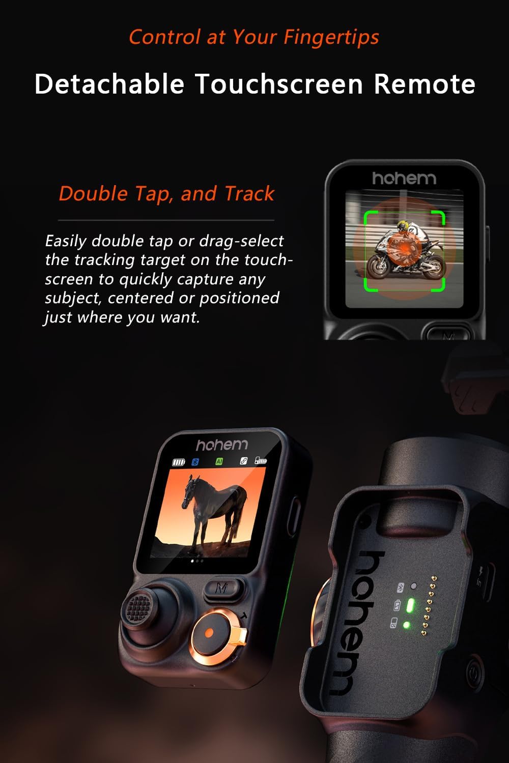 iSteady M7 Gimbal Stabilizer for Smartphone, Magnetic AI Tracker Fill Light, Detachable Touchscreen Remote