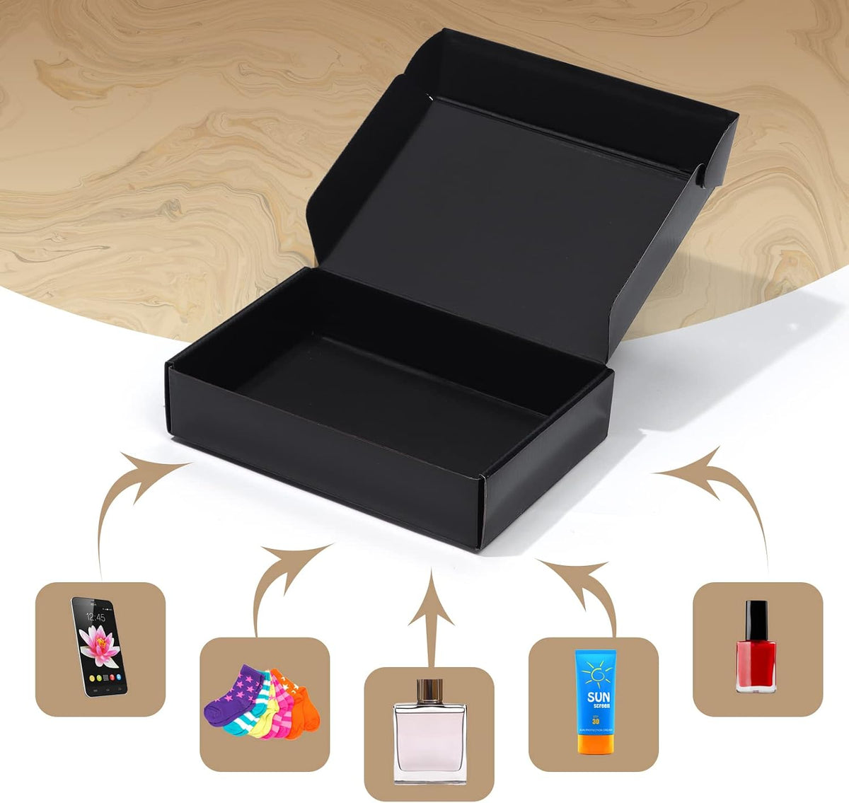9x6x2 Black Small Shipping Boxes, 20 Packs Corrugated Cardboard Mailer Boxes for Packaging Small Business Mailing