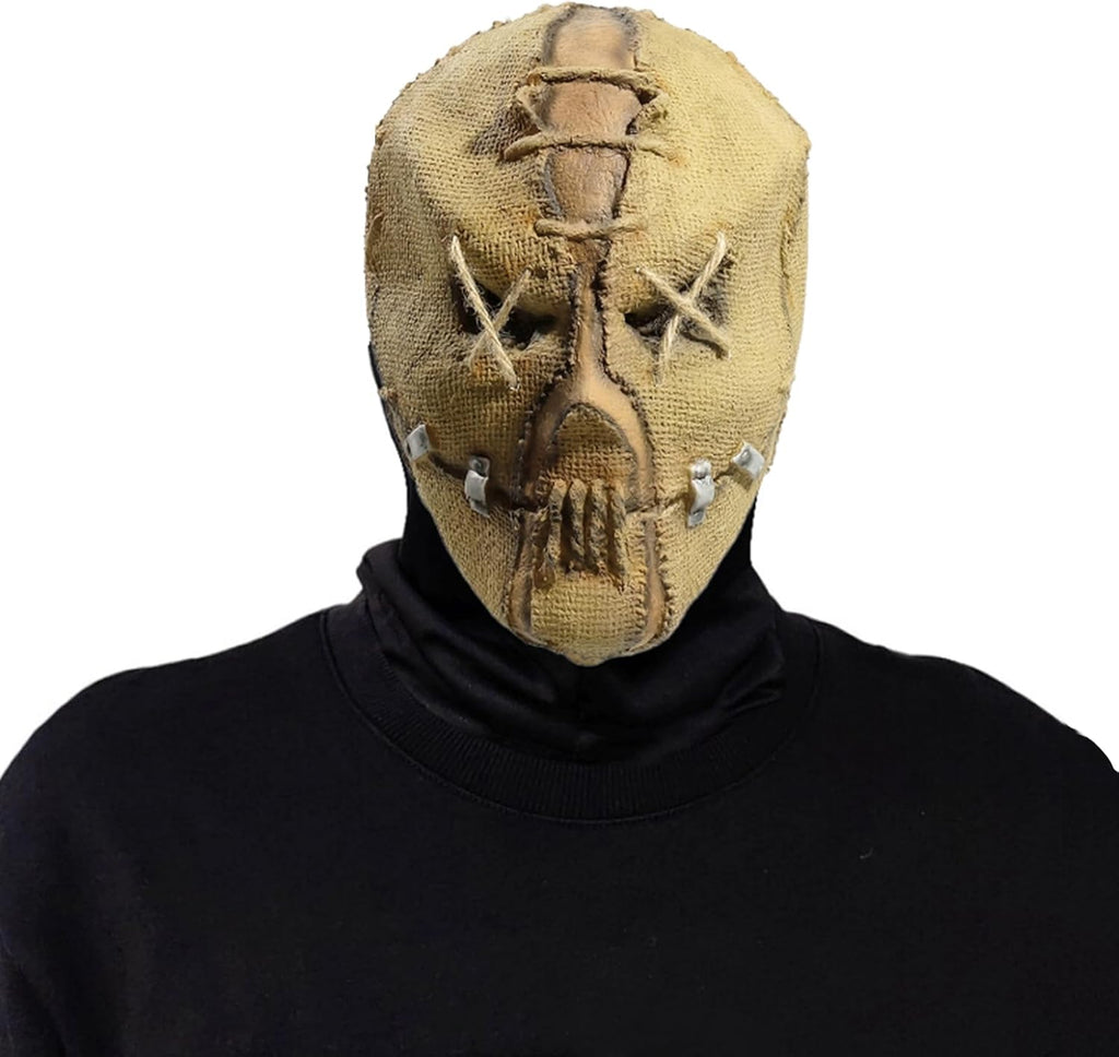 Halloween Scarecrow Masks, Creepy Full Head Mask Halloween Scary Latex Helmet for Cosplay Costume Party