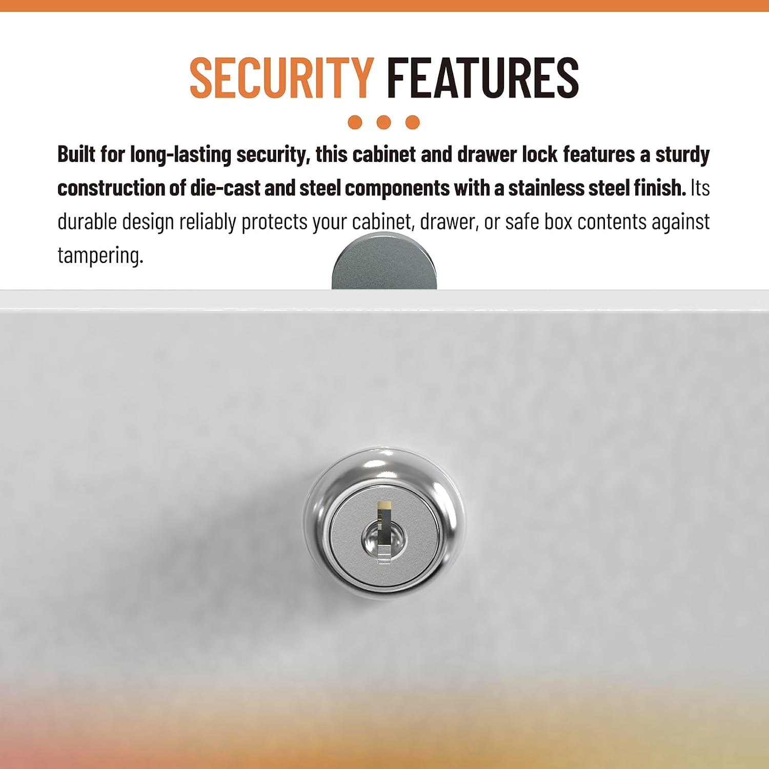 7/8" Cam Lock U 9943, for Drawers, Cabinets, File Boxes, 2 Sets | 7/8" Cylinder Lock , Fits Panels Up To 9/16" Thick
