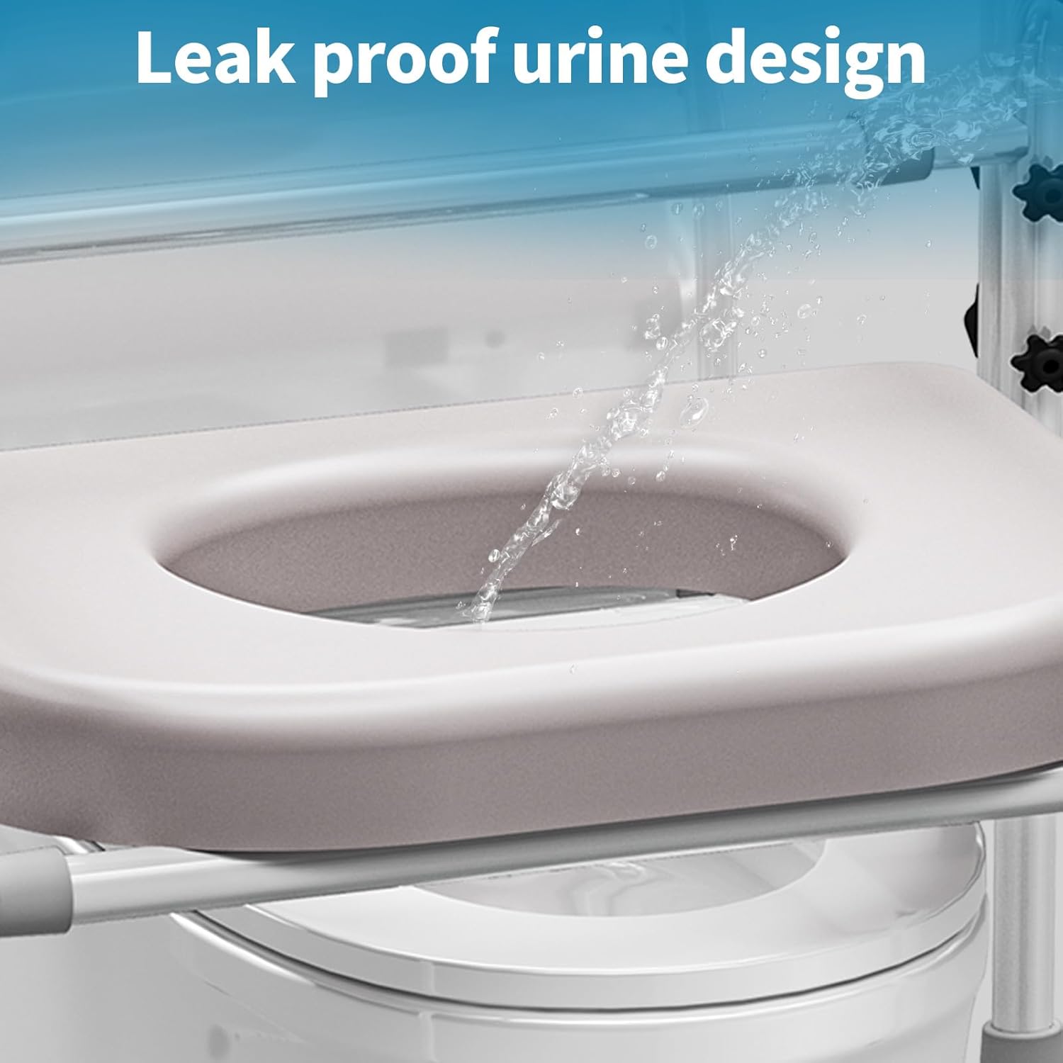 Extra-Wide 3-in-1 Adjustable Toilet Seat Riser with Premium Padded Seat & Support Rails – Ultra-Stable Elevated
