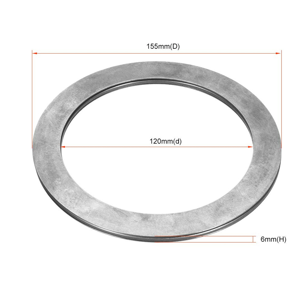 uxcell AXK120155 Needle Roller Thrust Bearings with 2 Washers, 120mm Inner Diameter, 155mm OD 4mm Width Chrome Steel