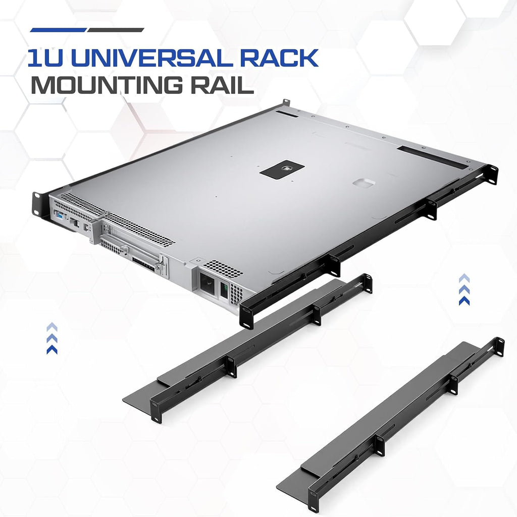 Lounsweer 1U Server Rack Rails 19in 24-36in Adjustable 4-Post Mount