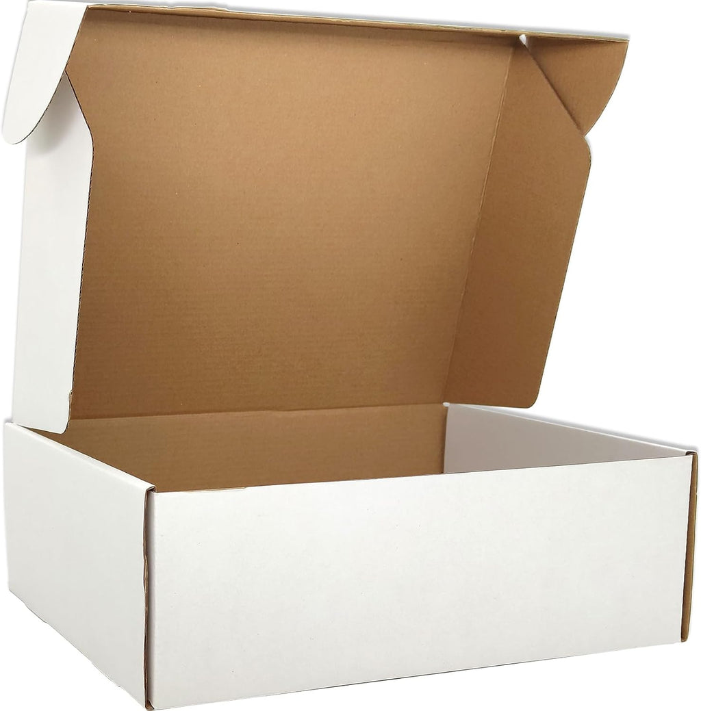 10x8x3 Shipping Boxes White Mailer Corrugated Cardboard Box Set of 25