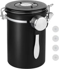 22oz Stainless Steel Airtight Coffee Canister with Date Tracker | Includes Measuring Scoop, Airtight Fresh Sealed