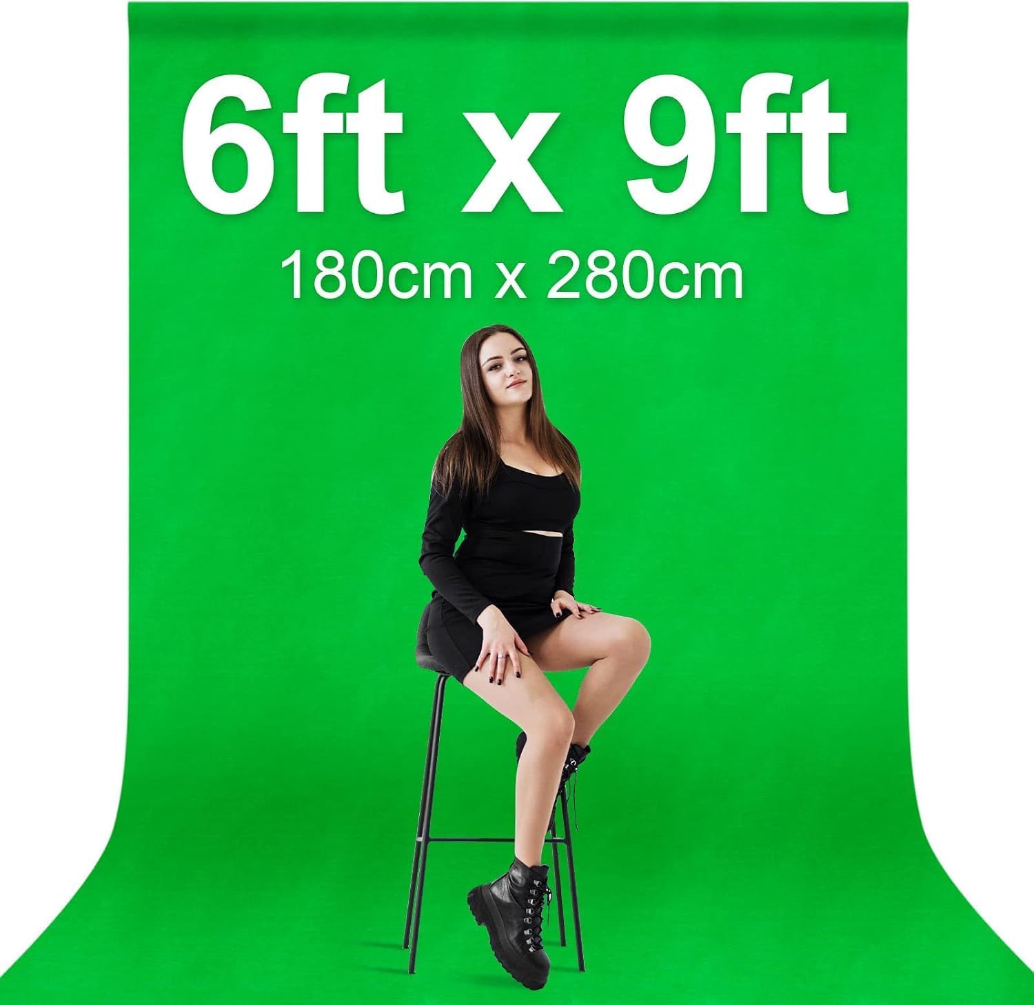 6x9Ft Green Screen Backdrop,Photography Greenscreen Background | Polyester Green Screen Fabric Cloth, Greenscreen