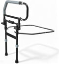 Safety Bed Rail for Elderly Adults - Foldable Bed Assist Rail with Adjustable Height & Storage Pocket, Bedside