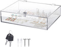 Clear Acrylic Locking Display Case with Keys Large Medication Lock Box Snack Fridge Lock Acrylic Figure Display Case
