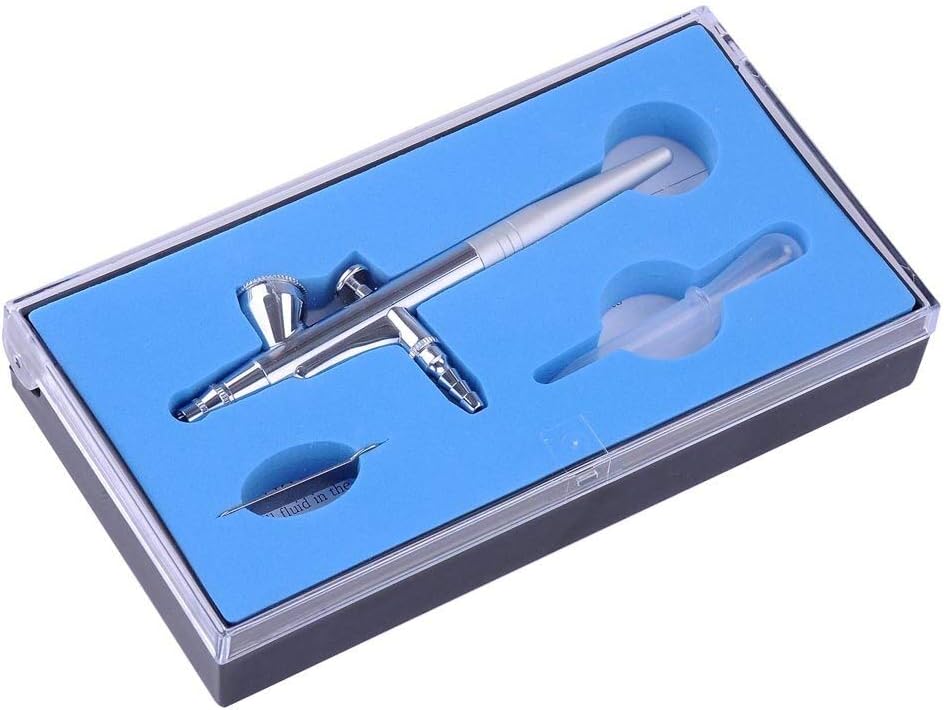 0.4mm Single Action Airbrush Kit, Gravity Feed Air Brush Gun Set for Painting Models, Cake Decorating, Nail Art