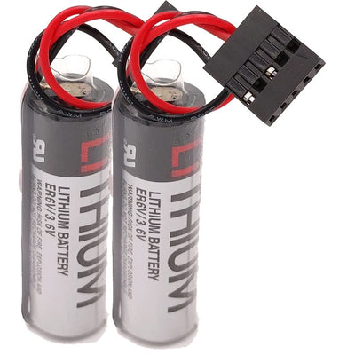 BATTEMALL 2Pcs ER6VC3N ER6V/3.6V 2000mAh with JAE5PIN Plug The PLC Battery CNC Replace for Toshiba CNC for Yaskawa with JAE5PIN Plug
