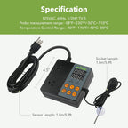 BN-LINK Temperature Controller Dual Thermostat Outlet for Heating Cooling