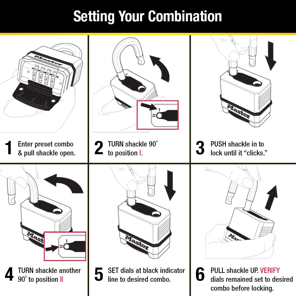 Combination Padlock Heavy Duty Outdoor Lock 2-Pack M175LFEC2 | Maximum Security Set Your Own 4-Digit Combination Lock