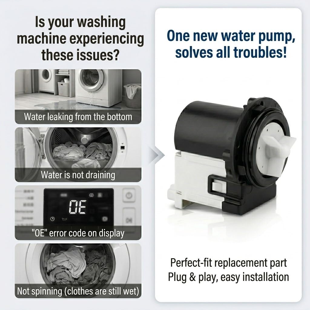 OEM Quality Washer Drain Pump For LG WM3470HVA,WM3670HVA, WM4270HVA,WM3270CW, WM9000HVA,WM2655HVA