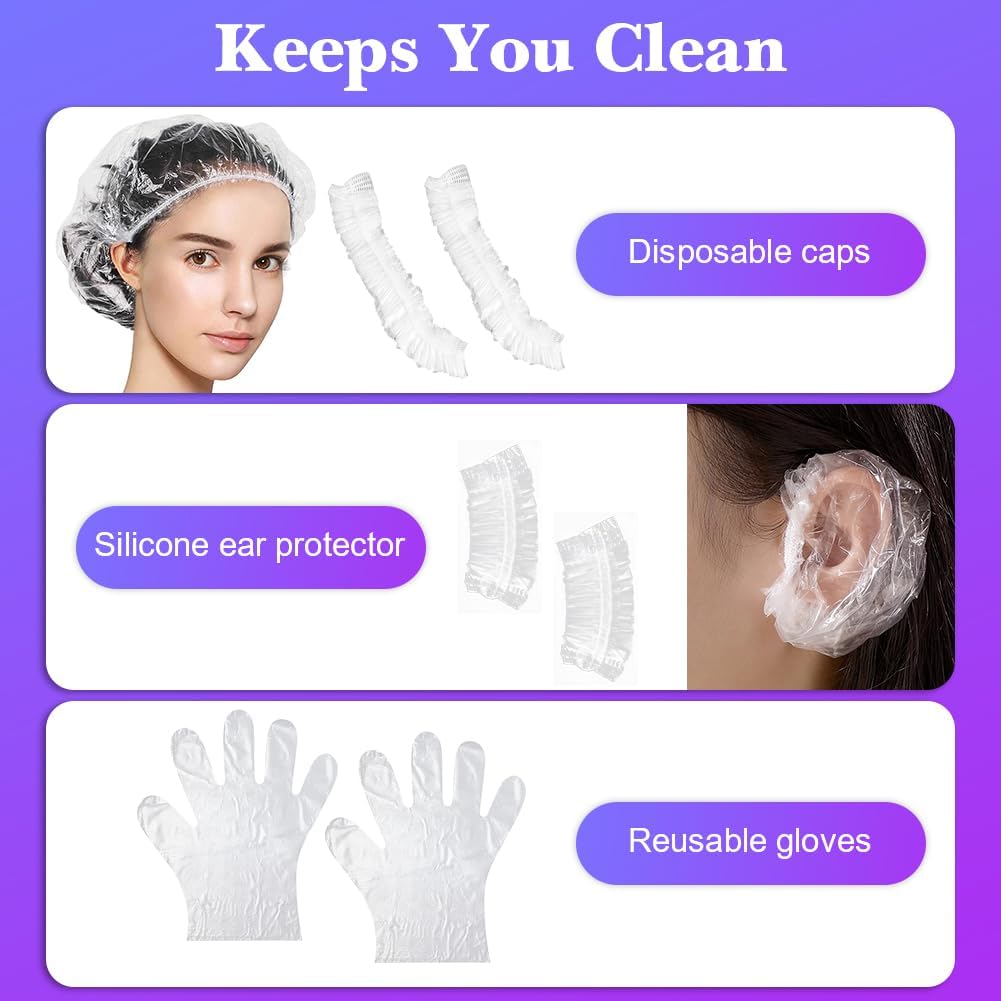 Hair Dye Color Brush and Bowl Set, Purple&Clear | Color Bowl Brushes Tool Mixing Bowl Kit Tint Comb for Hair Tint