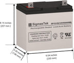SigmasTek Golden Technology Avenger 4 Wheel Scooter Compatible Battery Pack of 2, 12V 55Ah NB SP12-55 (NB)