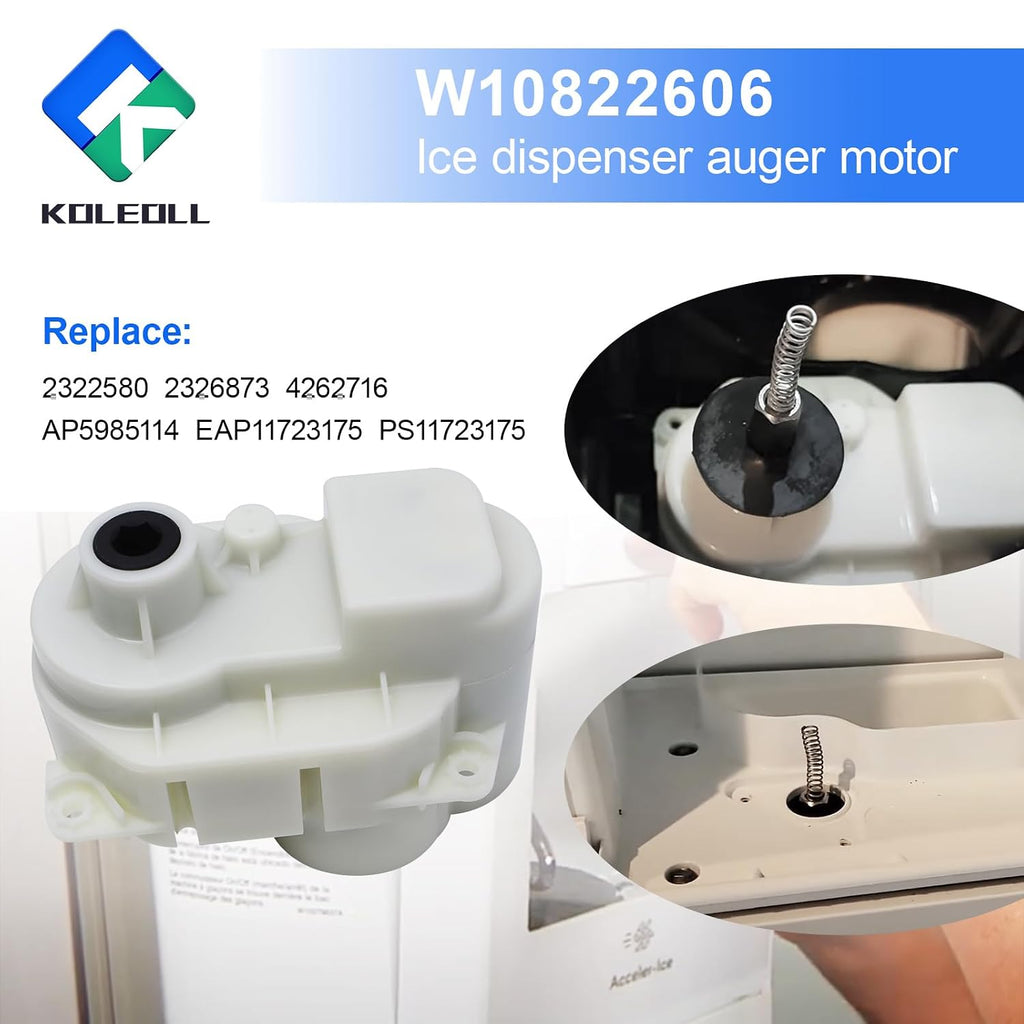 W10822606 Ice Dispenser Auger Motor Compatible with Whirlpool Refrigerator