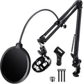 Versatile Boom Arm Stand for Desk, Adjustable Microphone Stand Kit | With Pop Filter, Shock Mount, Microphone Clip