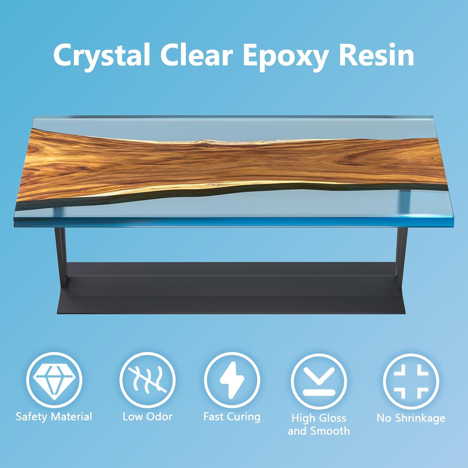 Epoxy Resin 1 Gallon Clear Deep Pour Resin Epoxy Kit for Art Craft | Crystal Clear Epoxy Resin Kit, No Yellowing No