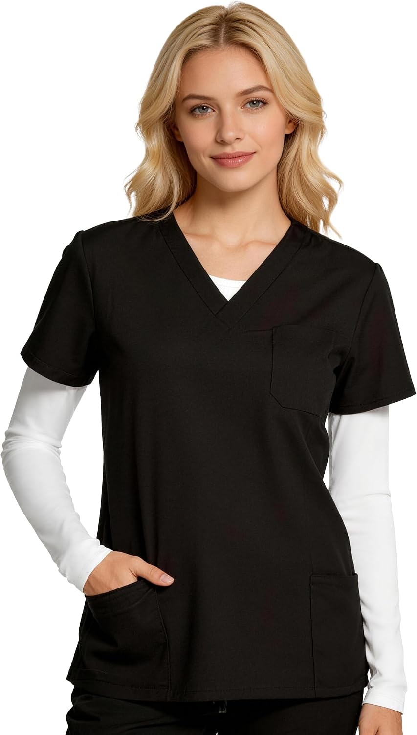 4-Pack Women's Long Sleeve Underscrub Base Layer Tops for Nurses