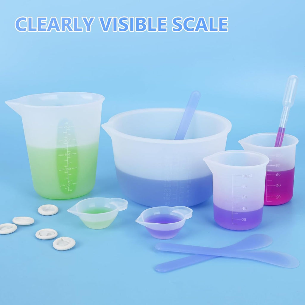 Silicone Measuring Cup for Resin, with 600ML+250ML+ 100ML Cups