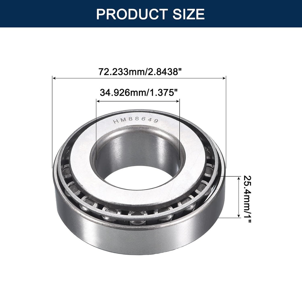 2 Pack HM88649/10 Tapered Roller Bearing Cone and Cup Set
