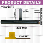 MachEl New Balanced Design 9″ Fly Cutter Indexable Type with 3/4″ Straight Shank Single Insert Face Milling Cutter TCMT1604 Insert Included Torx Screw & Star Key Included