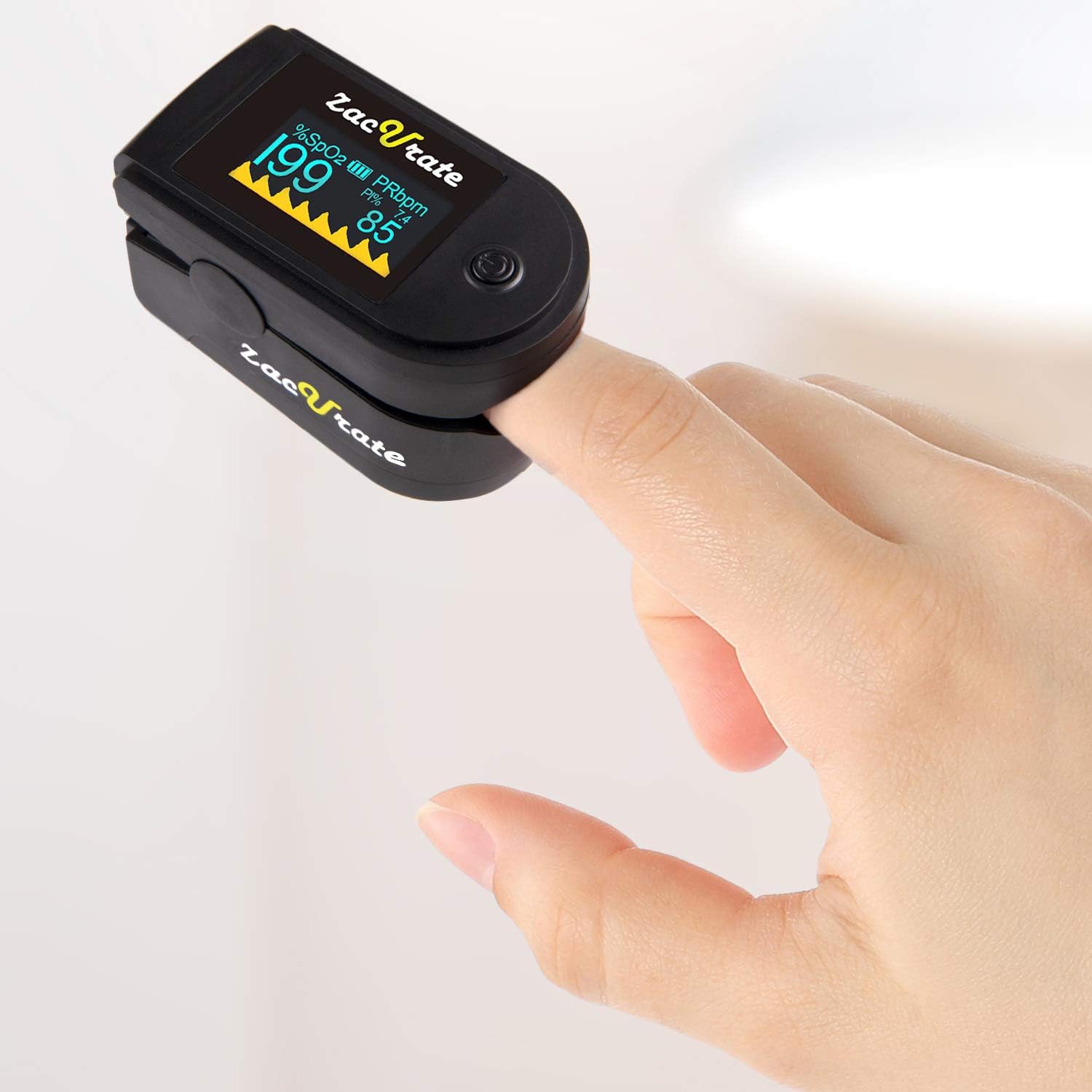 500 Series Fingertip Pulse Oximeter Blood Oxygen Saturation Monitor with Silicon Cover, Batteries and Lanyard, Mystic
