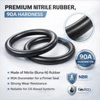 AS-252 Nitrile (Buna-N) O-Rings, 90A Durometer, 5.234" ID x 0.139" CS (5-1/4" ID x 1/8" CS), -40°F to +248°F, for Large housings, Pump Covers & Heavy-Duty Hydraulic Systems, 5 Pack