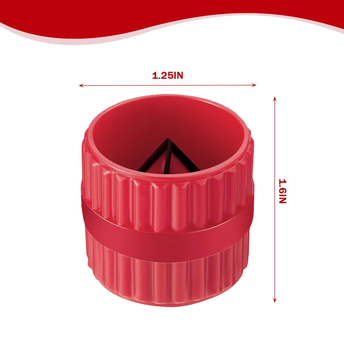 Pipe Reamer Deburring Tool, Inner & Outer for Copper PVC Brass Tubes Red