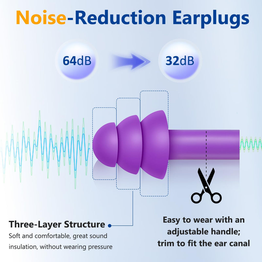 200 Pairs Reusable Silicone Ear Plugs for Sleeping Noise Cancelling