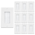 iwillink Brush Wall Plate (10 Pack), Cable Pass Through Plate, White