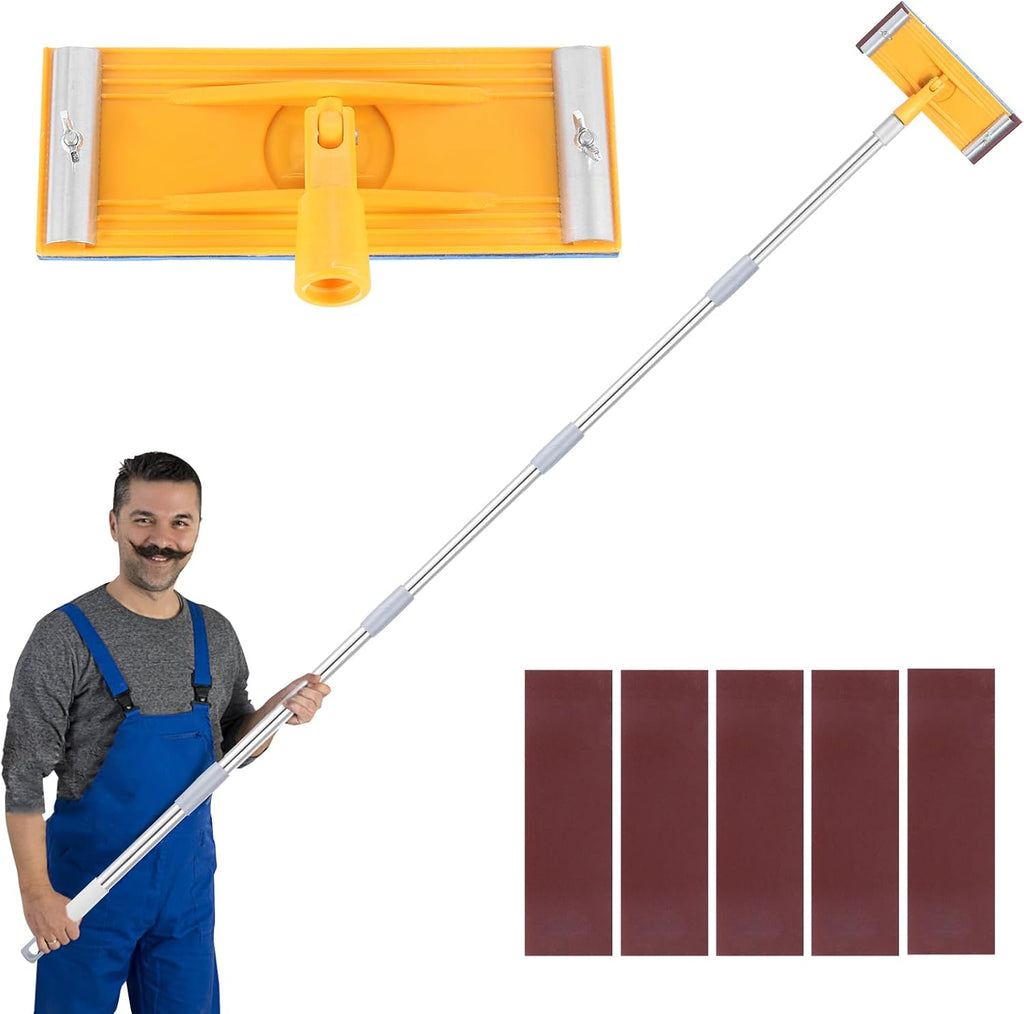 Pole Sander Drywall, 31"-74" Manual Hand Drywall Sander with Extension Pole | Sturdy drywall sander for pros &