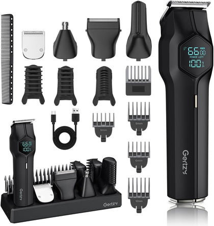 5-in-1 Electric Beard Trimmer Magnetic Replacement Heads, Professional Cordless Hair Clippers for Men Rechargeable