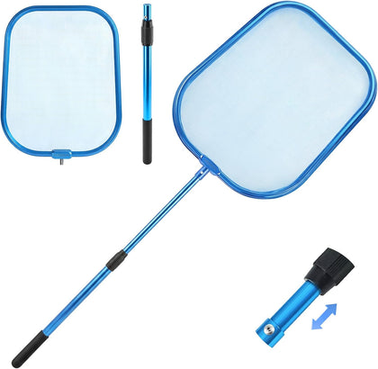 36" Hot Tub Pool Skimmer Net with Pole All-Metal Aluminum Frame & Handle for Small Above Ground Pools - Lightweight