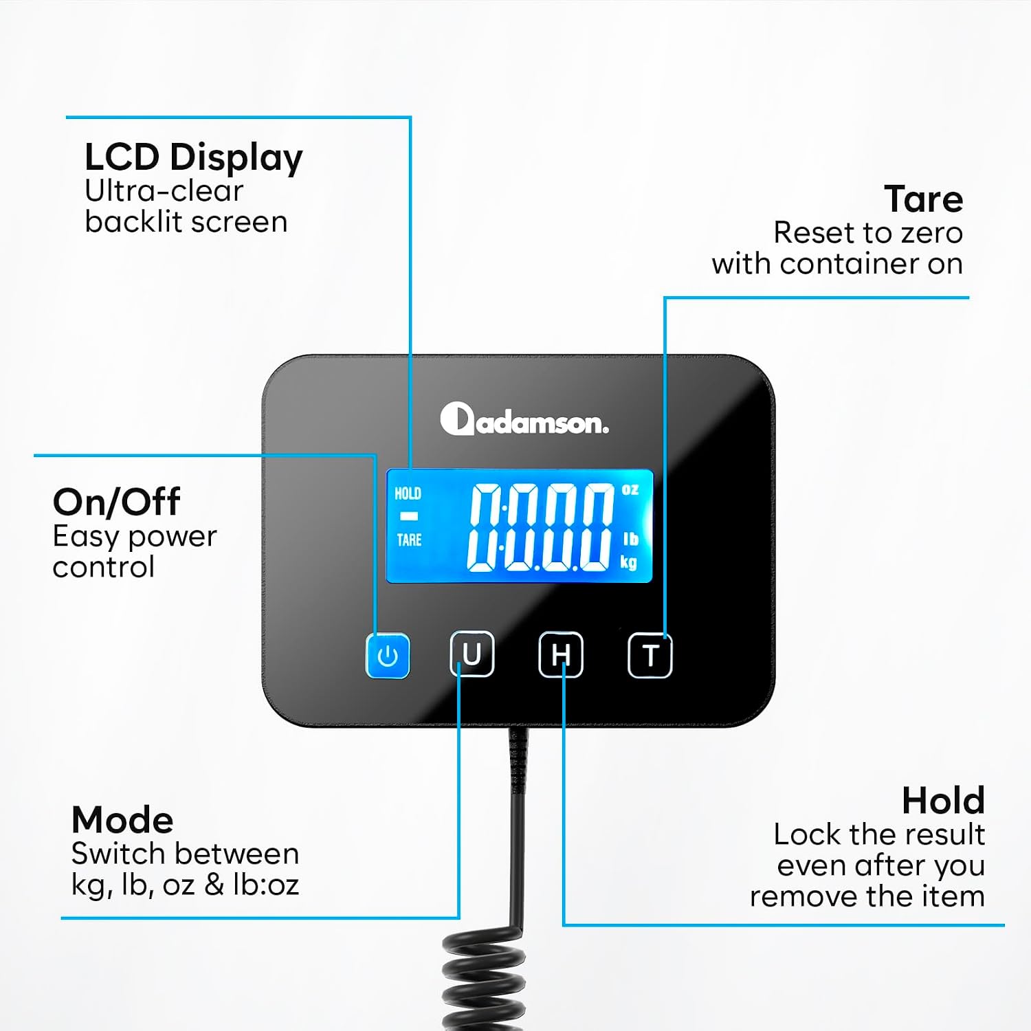 Shipping Scale for Small Business - 440 lbs/0.35oz - High Accurate Digital Postal Scale with Hold/Tare Function