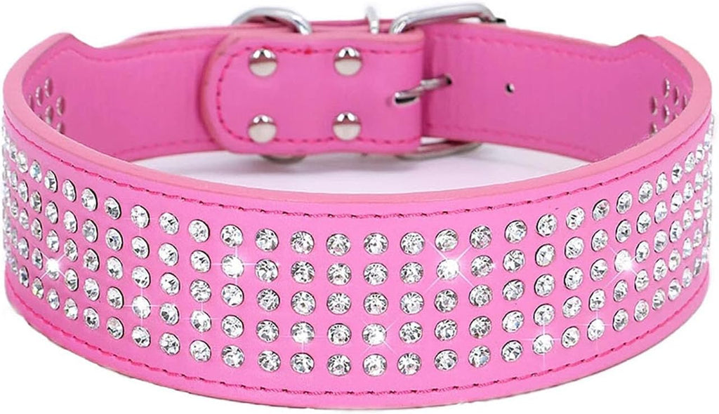 Rhinestones Dog Collars-2" Wide Crystal Diamonds Studded Collar