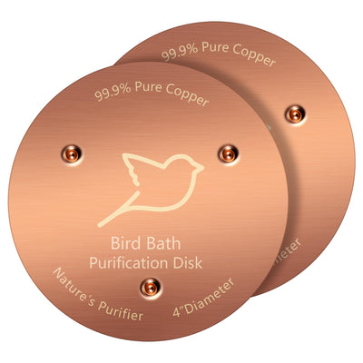 2 Pack Bird Bath Copper Disk, 99.9% Pure Copper Purification Disk