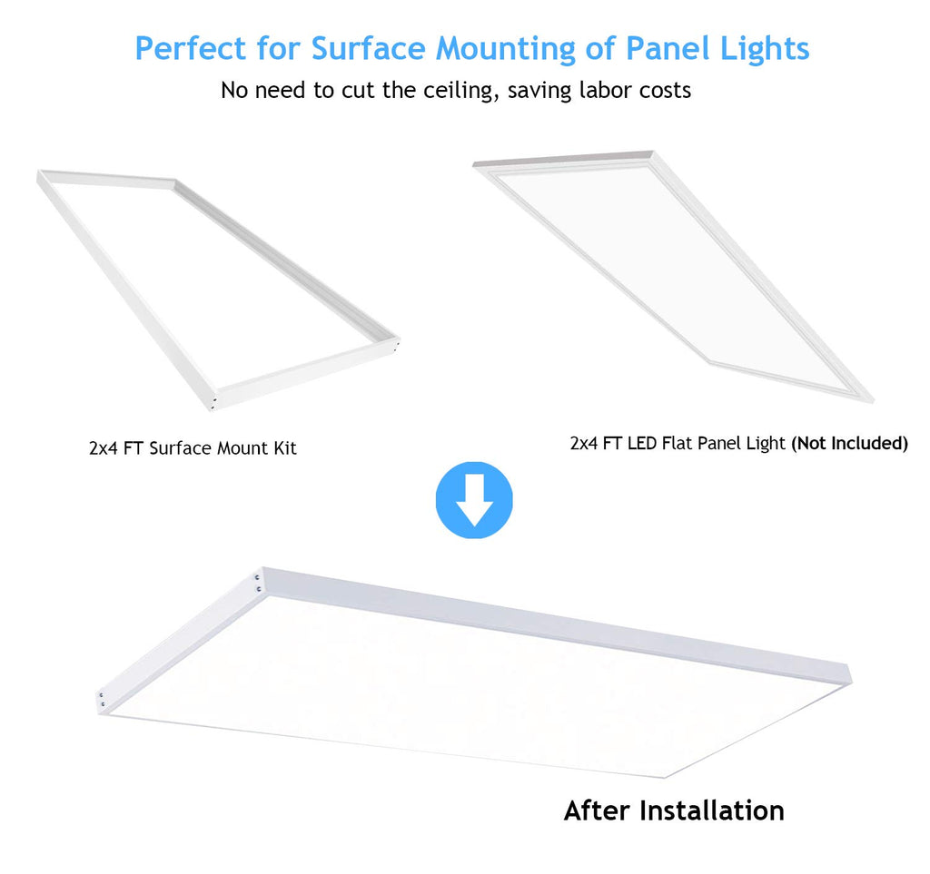 10 Pack 2x4 Surface Mount Kit for 2x4 LED Flat Panel Light