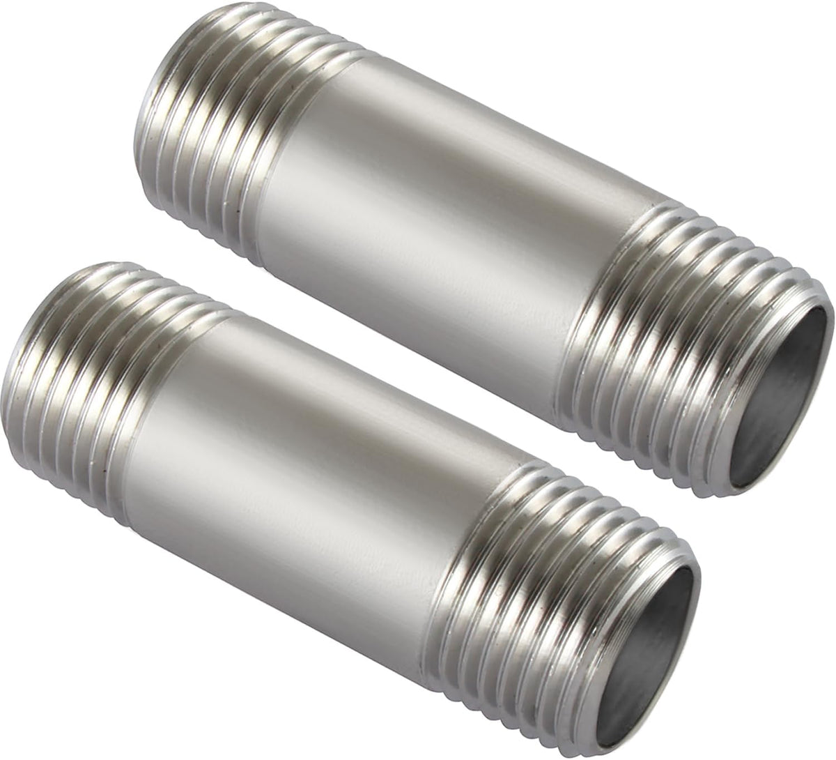 Beduan Stainless 1/4 NPT Male Threaded 2" Length Nipple Pipe Fitting 2 PCS
