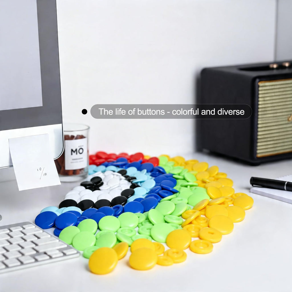 Plastic Snap Buttons for Fabric Sewing, 10 Colors, 240 Set